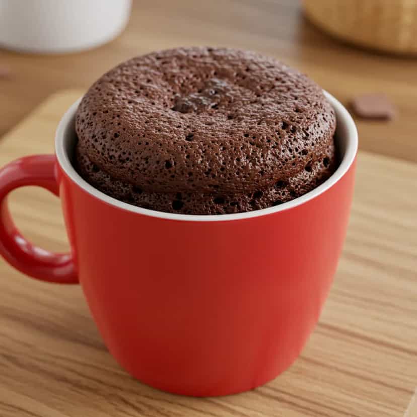 Foto deliciosa de Bolo de Caneca de Chocolate no Micro-ondas pronta para servir - No Micro-ondas