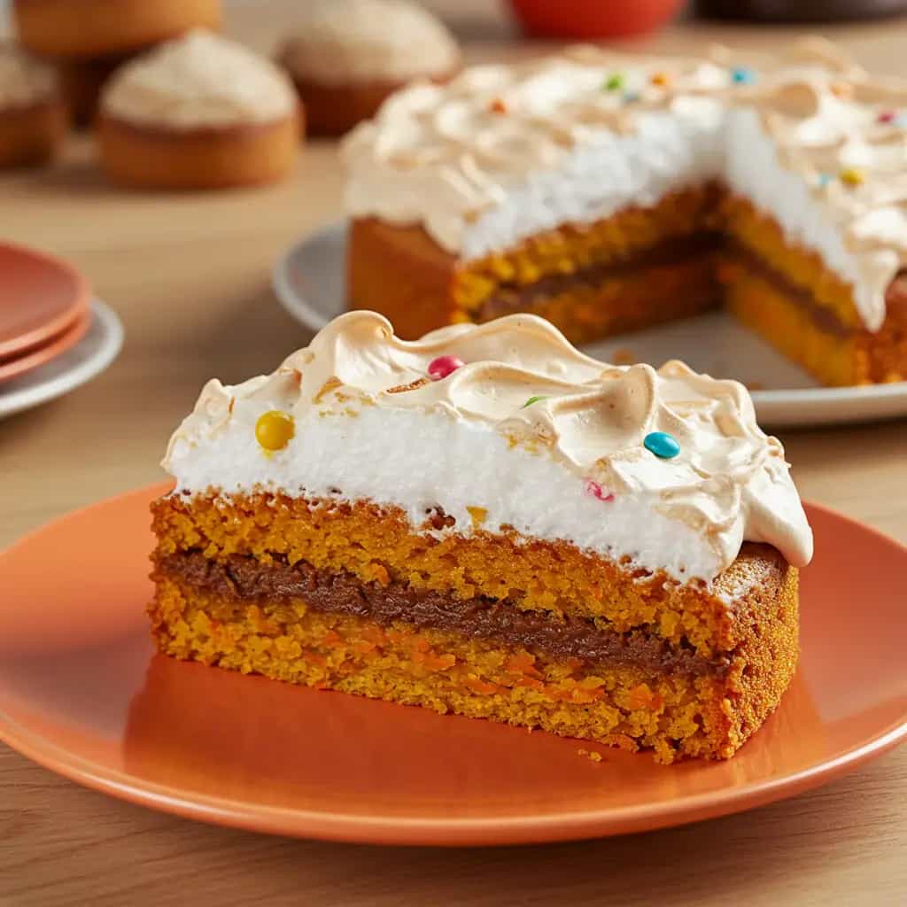 Bolo de Cenoura com Brigadeiro de Paçoca e Merengue