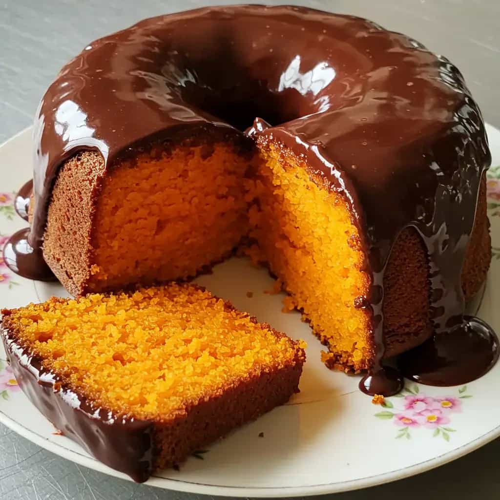 Bolo de Cenoura com Cobertura de Chocolate