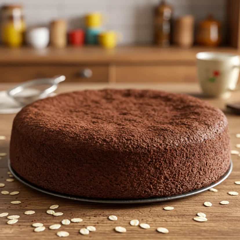 Foto deliciosa de Bolo de chocolate com aveia pronta para servir - Bolos & Cupcakes