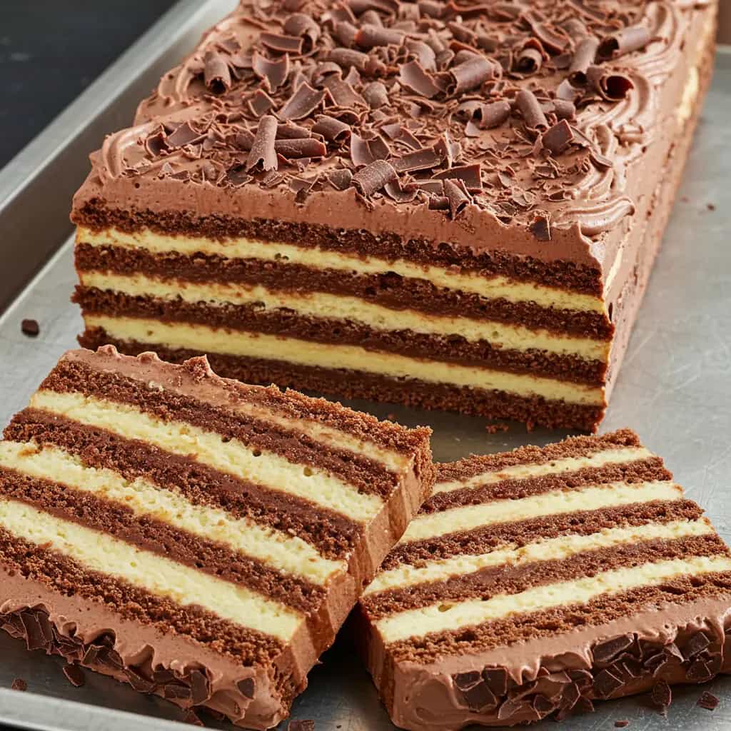 Bolo de Chocolate com Cobertura de Creme de Leite e Chocolate Amargo