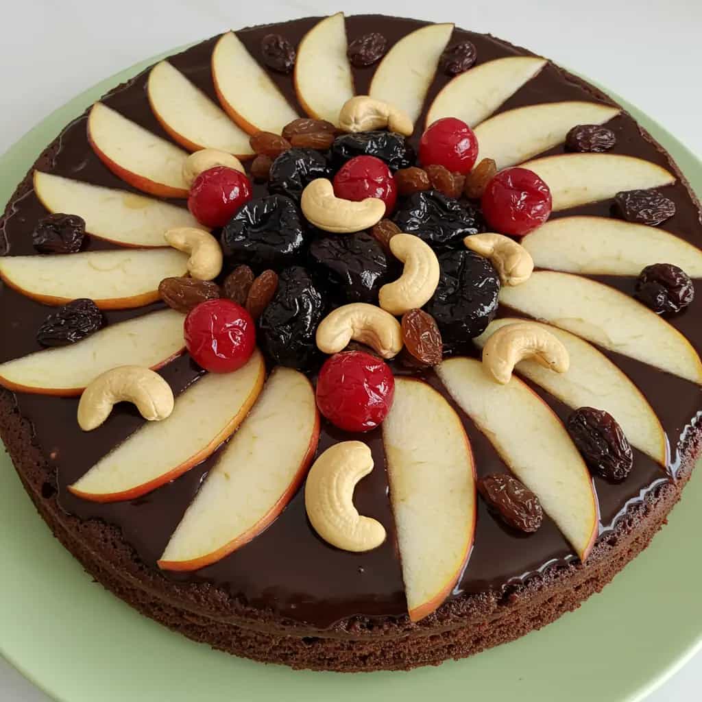 Bolo de Chocolate com Frutas Cristalizadas