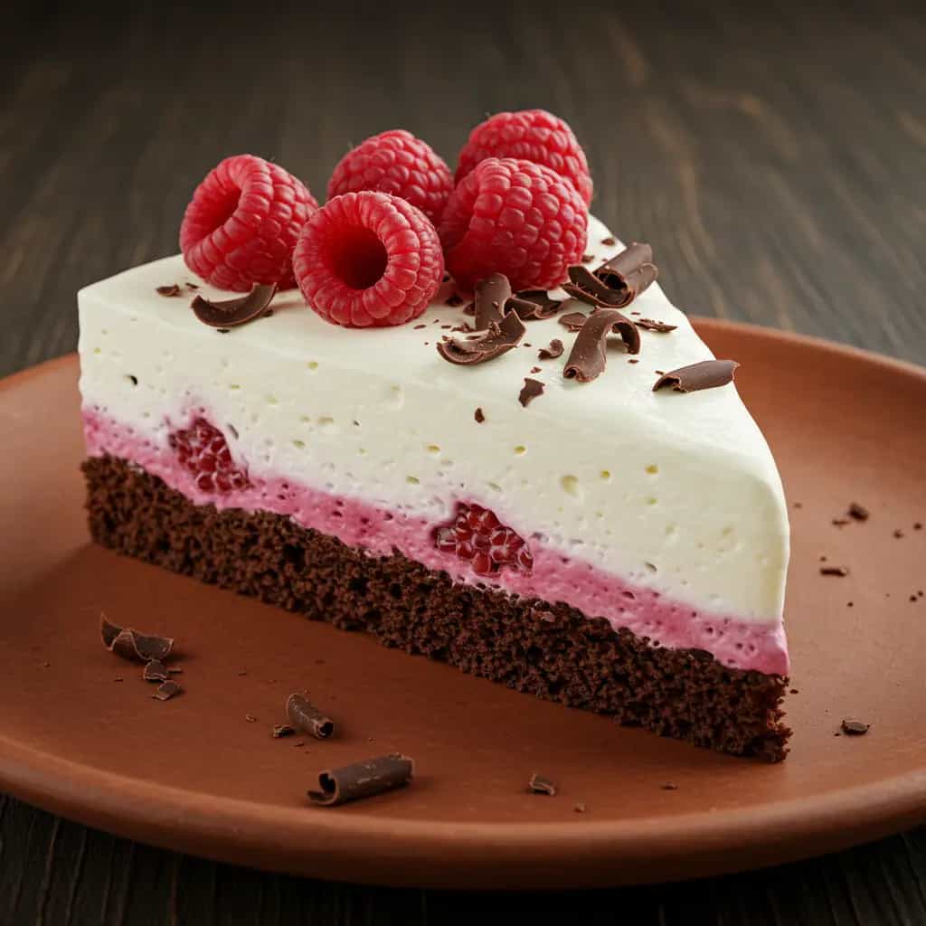 Bolo de Chocolate com Iogurte e Calda de Framboesa