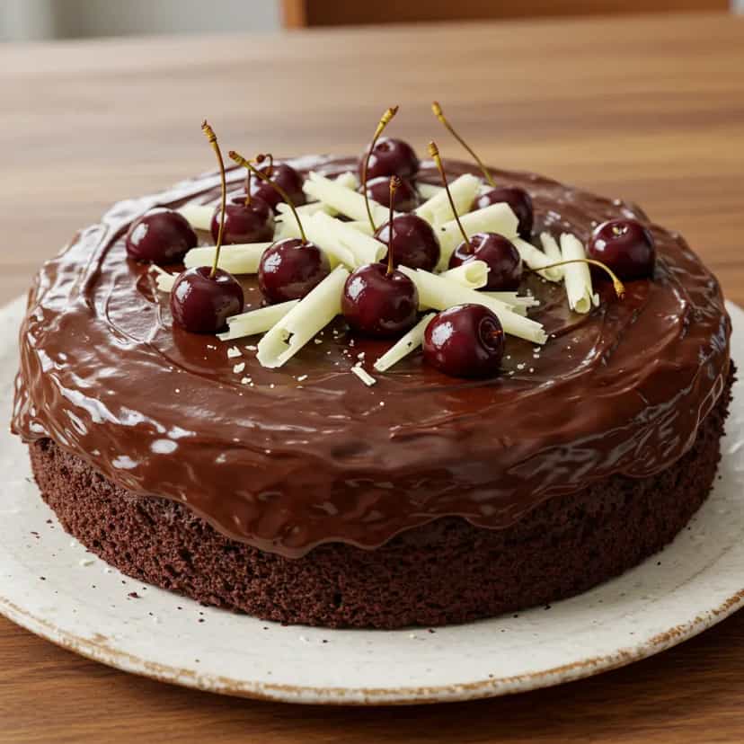Foto deliciosa de Bolo de Chocolate com Recheio Cremoso de Maracujá pronta para servir - Bolos & Cupcakes