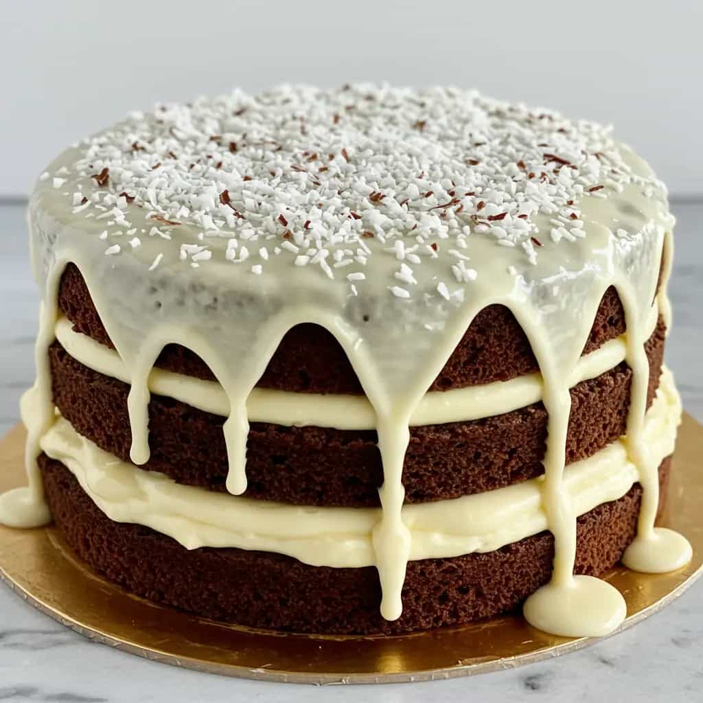 Bolo de Chocolate com Recheio de Coco