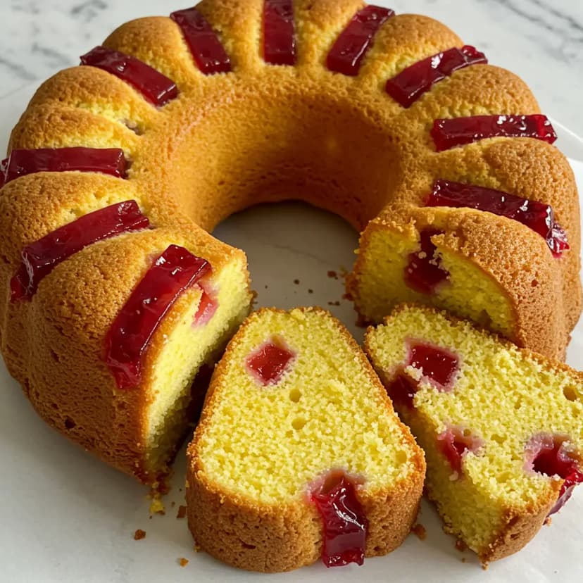 Bolo de fubá com goiabada