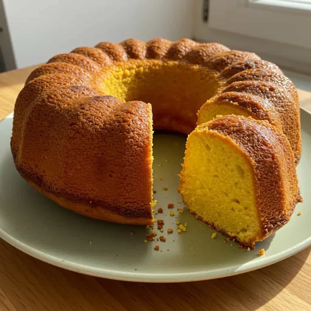 Bolo de Fubá Cremoso com Coco