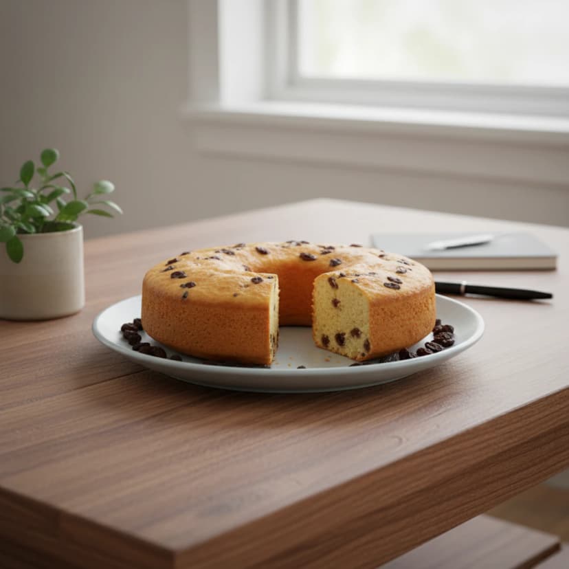 Bolo de Iogurte e Passas