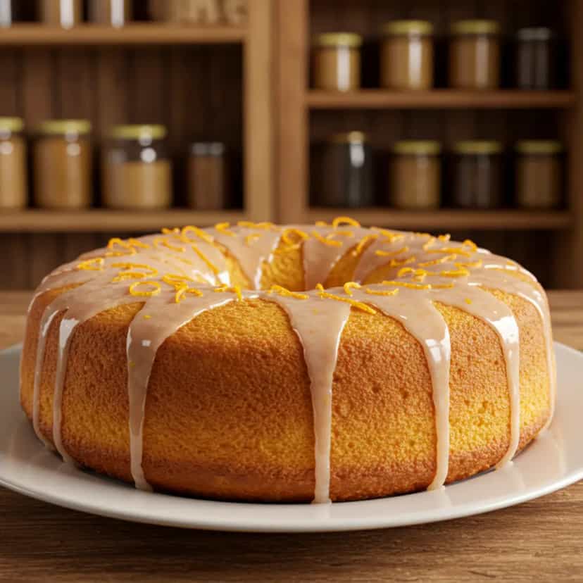Foto deliciosa de Bolo de Laranja com Cobertura de Açúcar pronta para servir - Bolos & Cupcakes