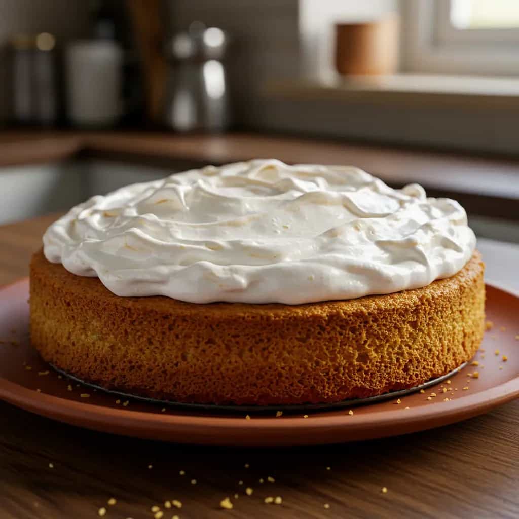 Bolo de Laranja e Coco com Suspiro