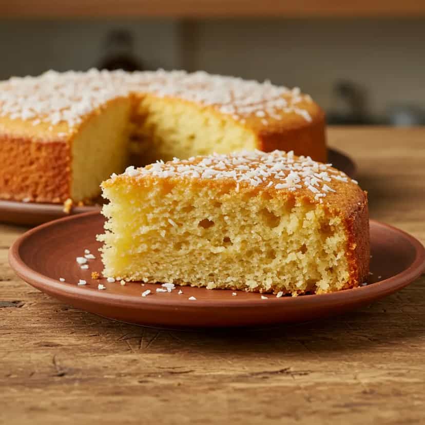 Foto deliciosa de Bolo de Leite Cremoso com Coco pronta para servir - Bolos & Cupcakes