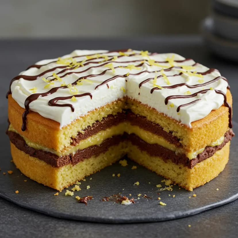 Bolo de Limão com Recheio de Chocolate
