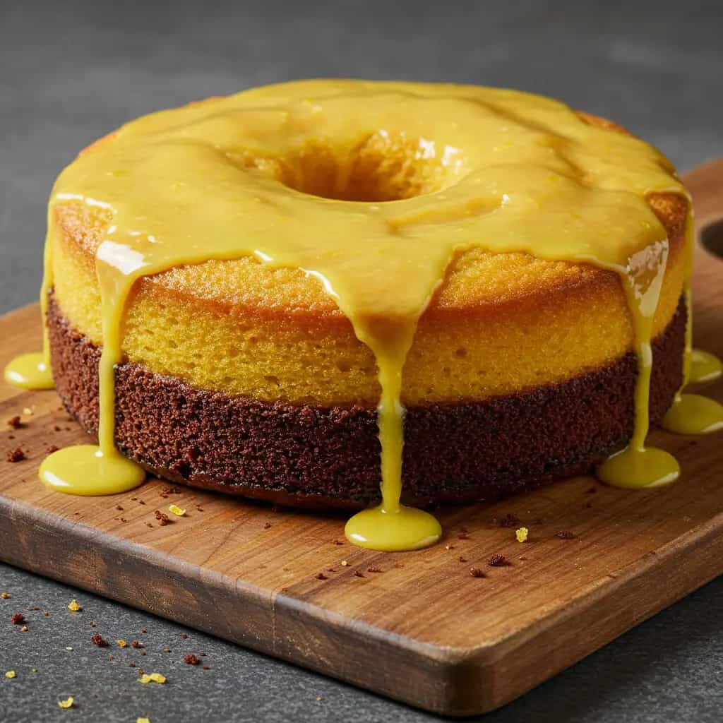 Bolo de Limão e Chocolate com Glacê