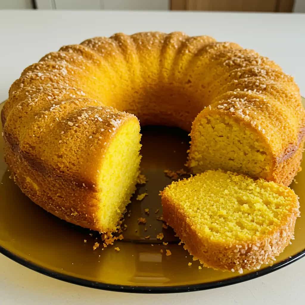 Bolo de Milho Cremoso com Baunilha