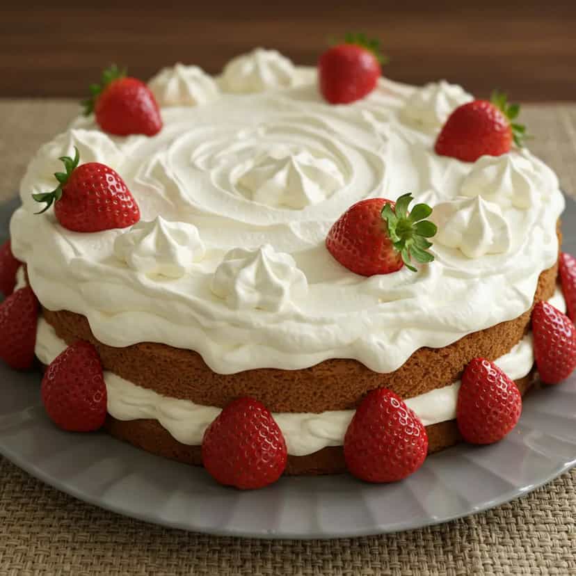 Foto deliciosa de Bolo de Morango com Chantilly e Gelatina pronta para servir - Bolos & Cupcakes
