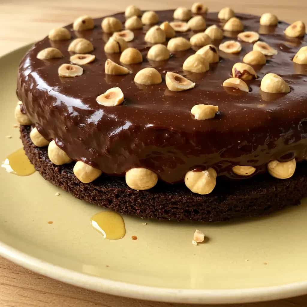 Bolo de Nutella com Ganache de Chocolate e Avelãs