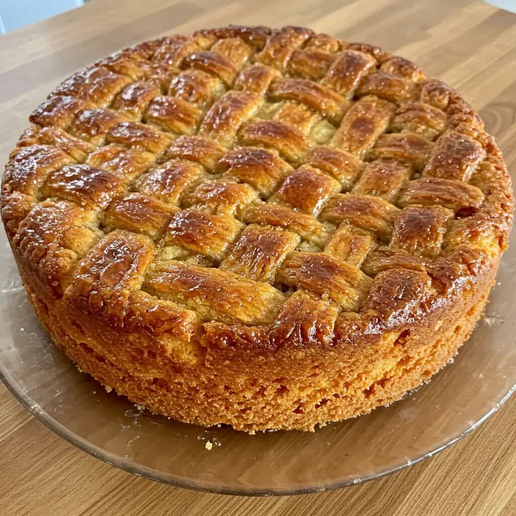 Bolo fofo com cobertura de banana caramelada