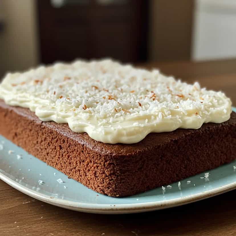 Foto deliciosa de Bolo Gelado de Chocolate com Café e Coco pronta para servir - Bolos & Cupcakes