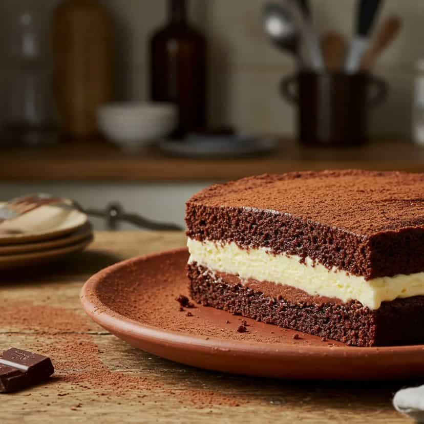 Foto deliciosa de Bolo Gelado de Chocolate com Rum e Sorvete pronta para servir - Doces Gelados & Sorvetes
