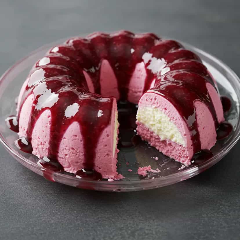 Foto deliciosa de Bolo Gelado de Morango: Cremoso e Refrescante pronta para servir - Bolos & Cupcakes