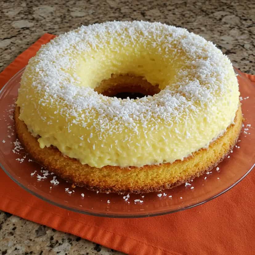 Foto deliciosa de Bolo Pudim de Milho com Coco pronta para servir - Bolos & Cupcakes