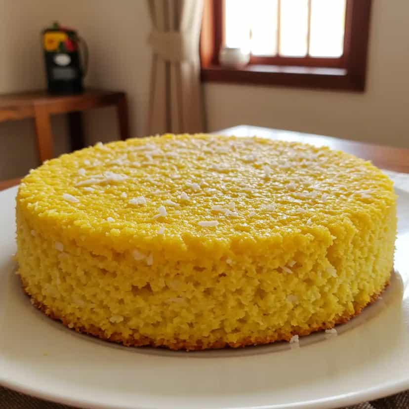 Foto deliciosa de Bolo queijadinha de micro-ondas pronta para servir - No Micro-ondas