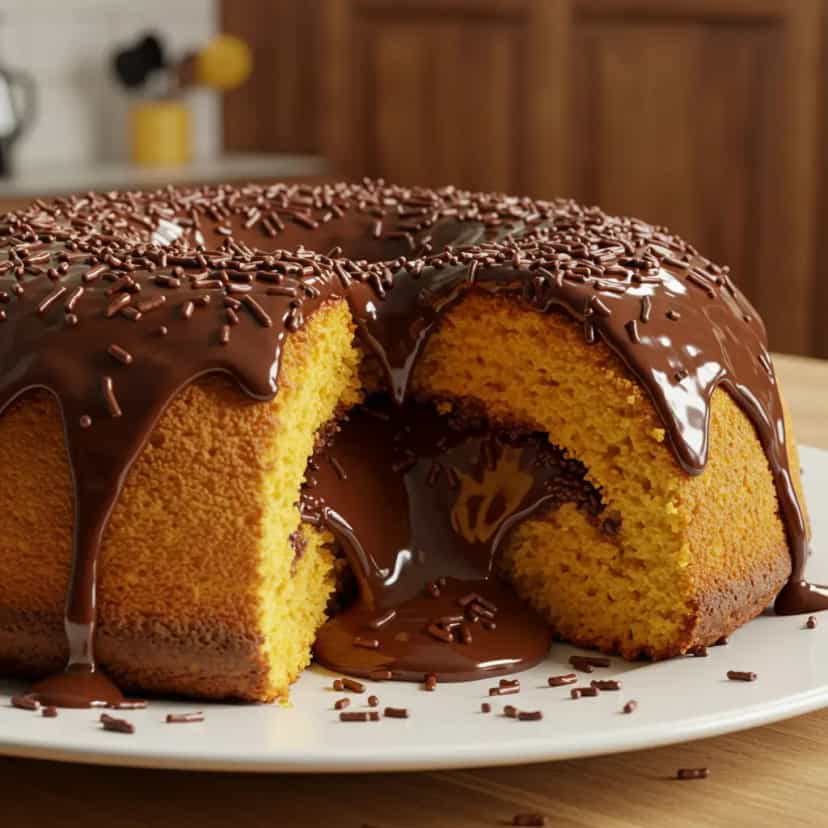 Foto deliciosa de Bolo vulcão de leite ninho pronta para servir - Bolos & Cupcakes