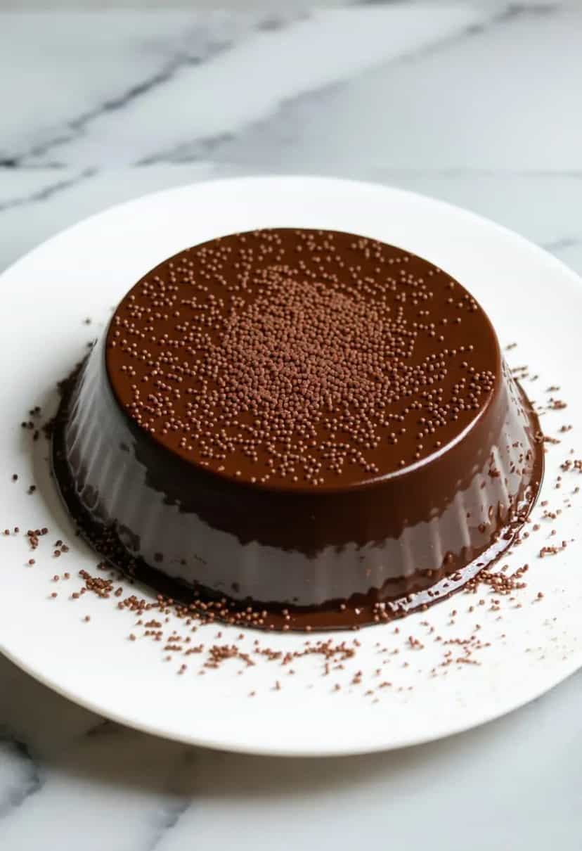 Foto deliciosa de Brigadeirão de Microondas pronta para servir - Pudins & Cremes