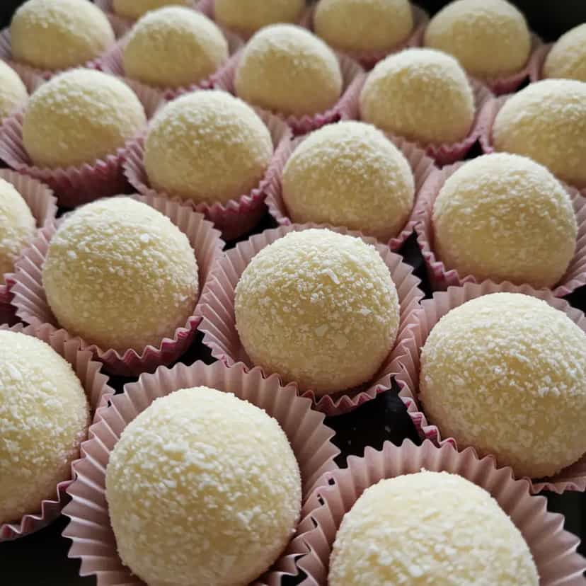 Foto deliciosa de Brigadeiro Diet de Chocolate Branco pronta para servir - Sem Açúcar