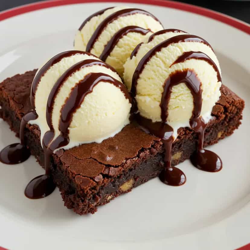 Foto deliciosa de Brownie de Chocolate Meio Amargo com Nozes pronta para servir - Brownies & Cookies