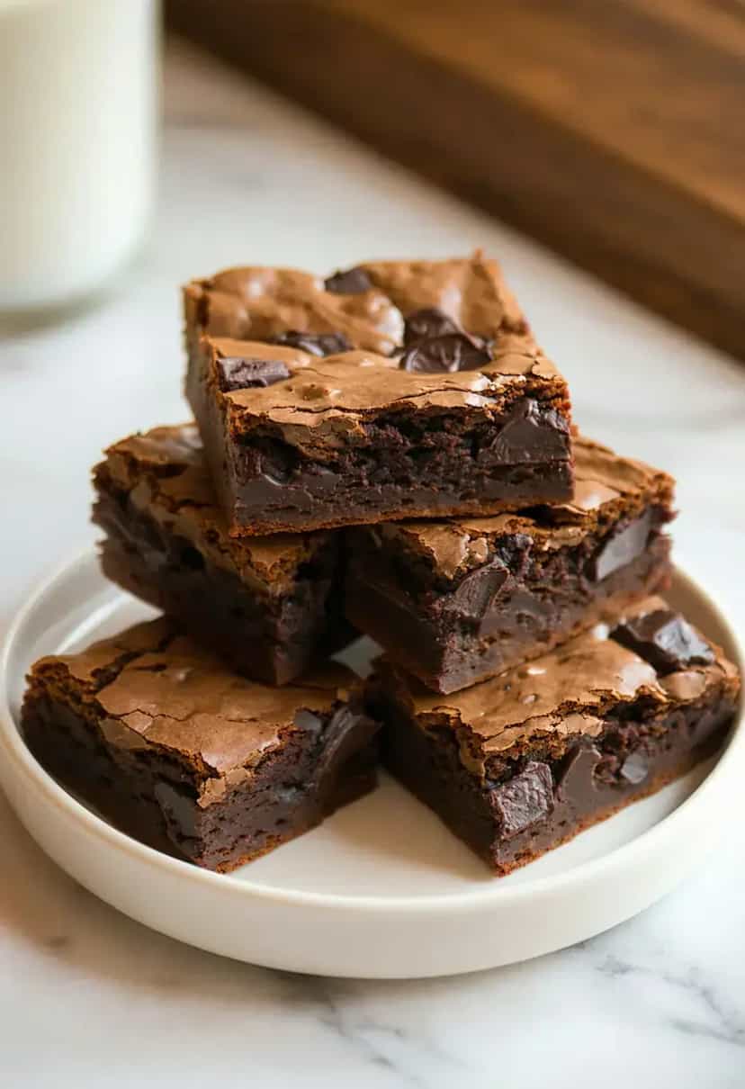 Foto deliciosa de Brownie Rápido de 5 Ingredientes pronta para servir - Brownies & Cookies