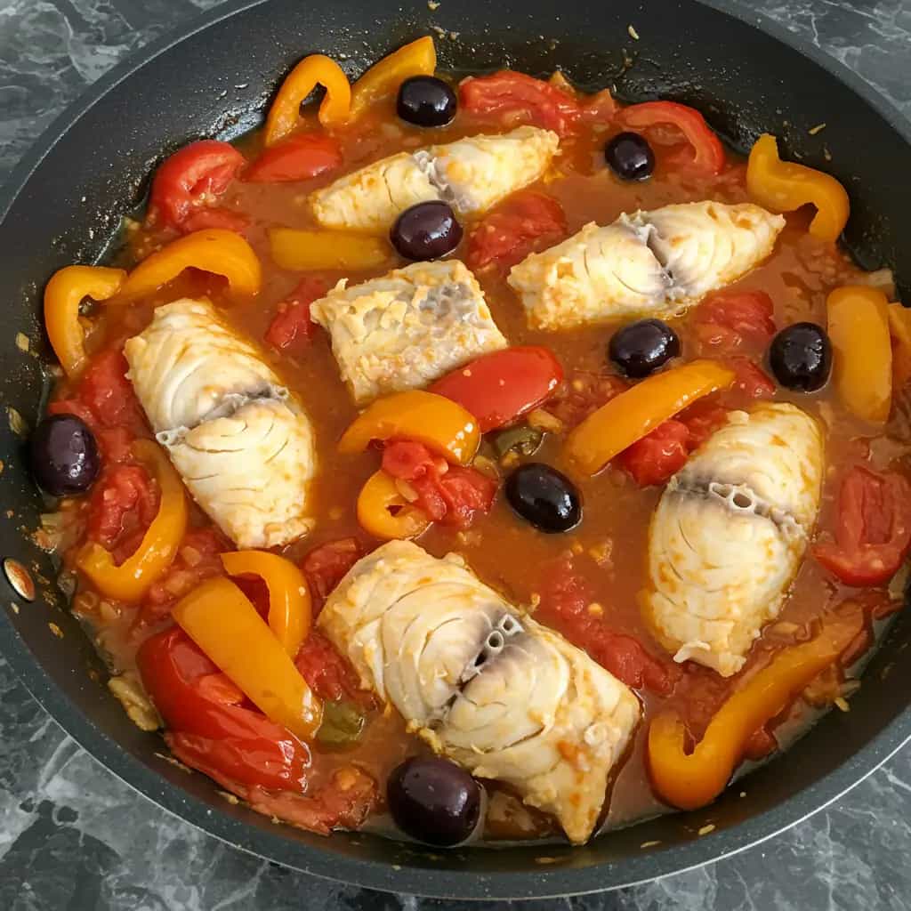 Cação ao Molho de Pimentões