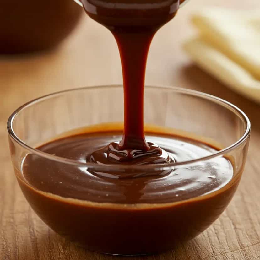 Foto deliciosa de Calda de Chocolate Rápida no Microondas pronta para servir - Outras Receitas