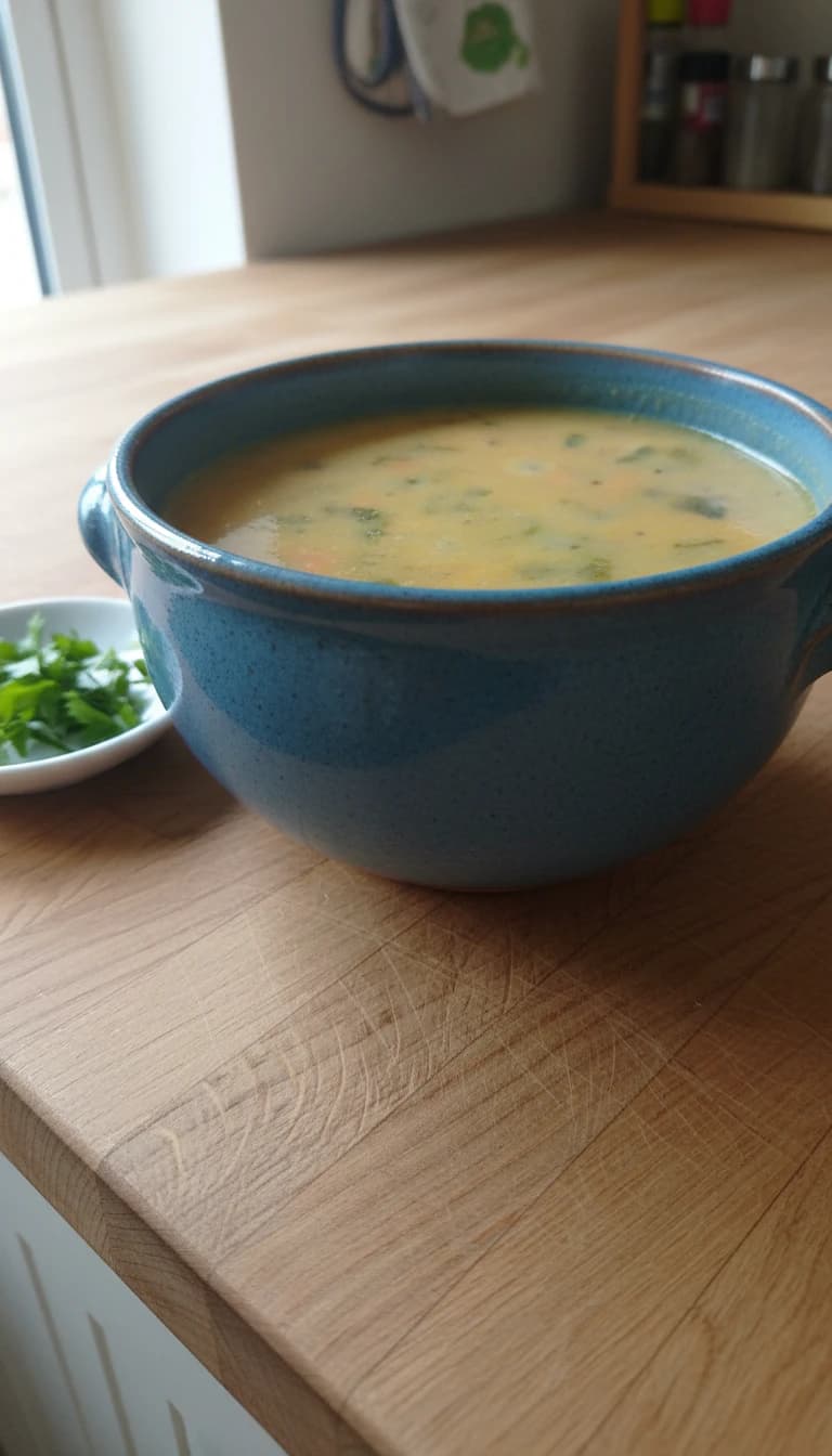 Caldo Cremoso de Abóbora com Costela Suína