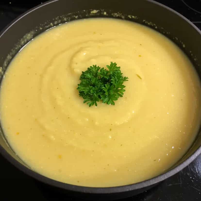 Foto deliciosa de Caldo Cremoso de Carne Moída com Mandioca pronta para servir - Sopas & Caldos