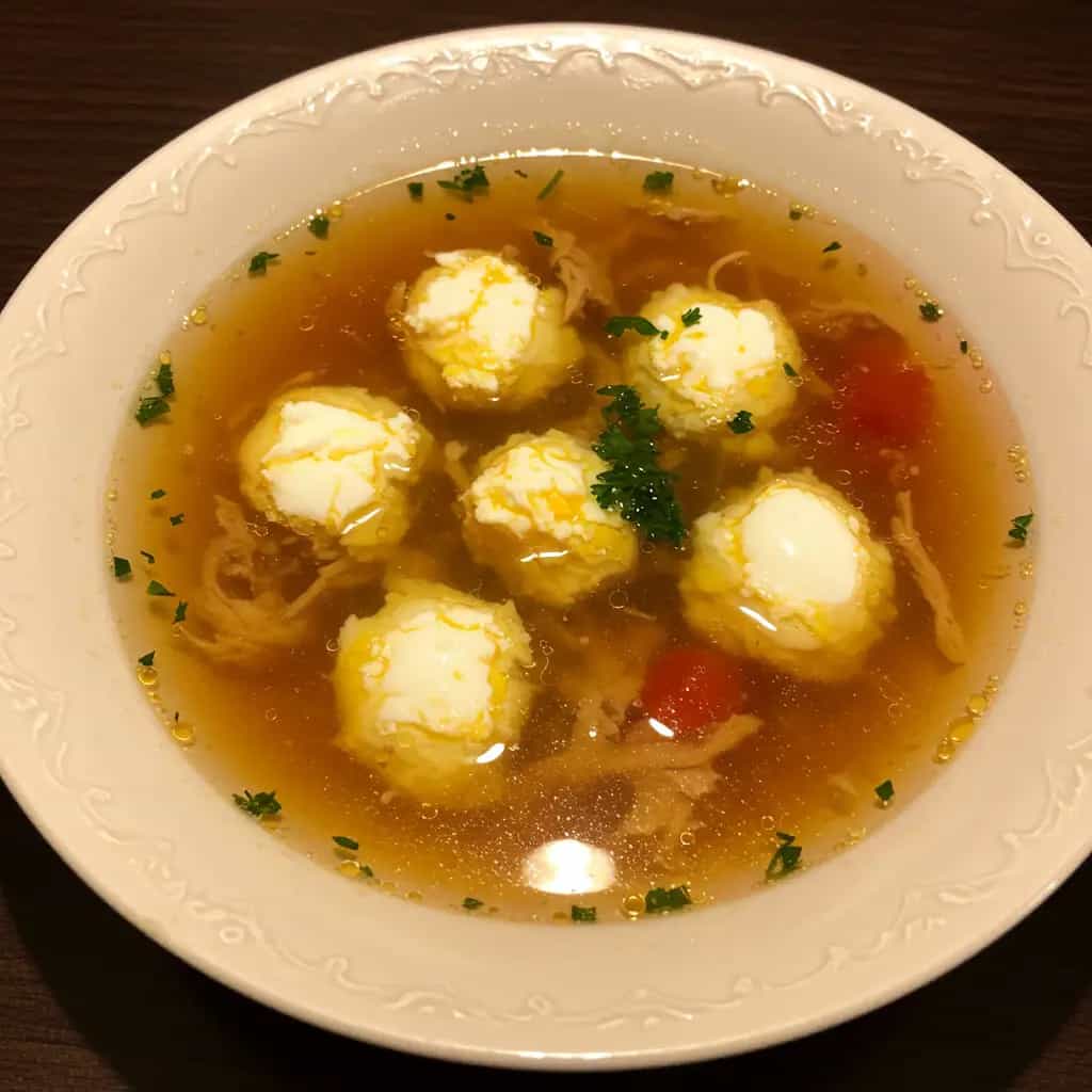 Caldo de Galinha com Ovos Caipira