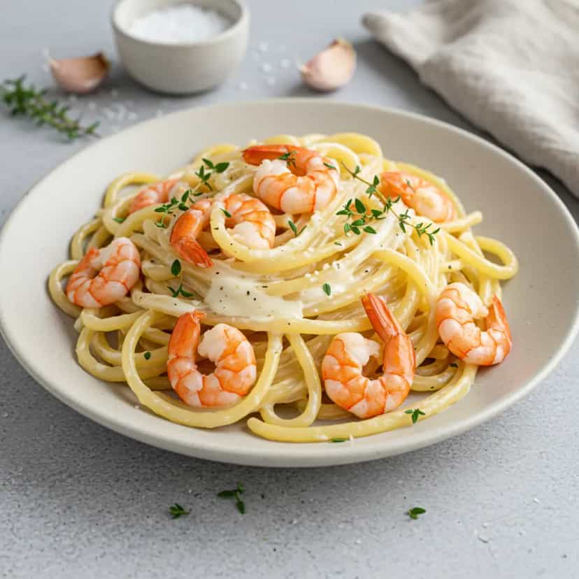 Foto deliciosa de Camarões ao Molho Branco Cremoso pronta para servir - Outras Receitas