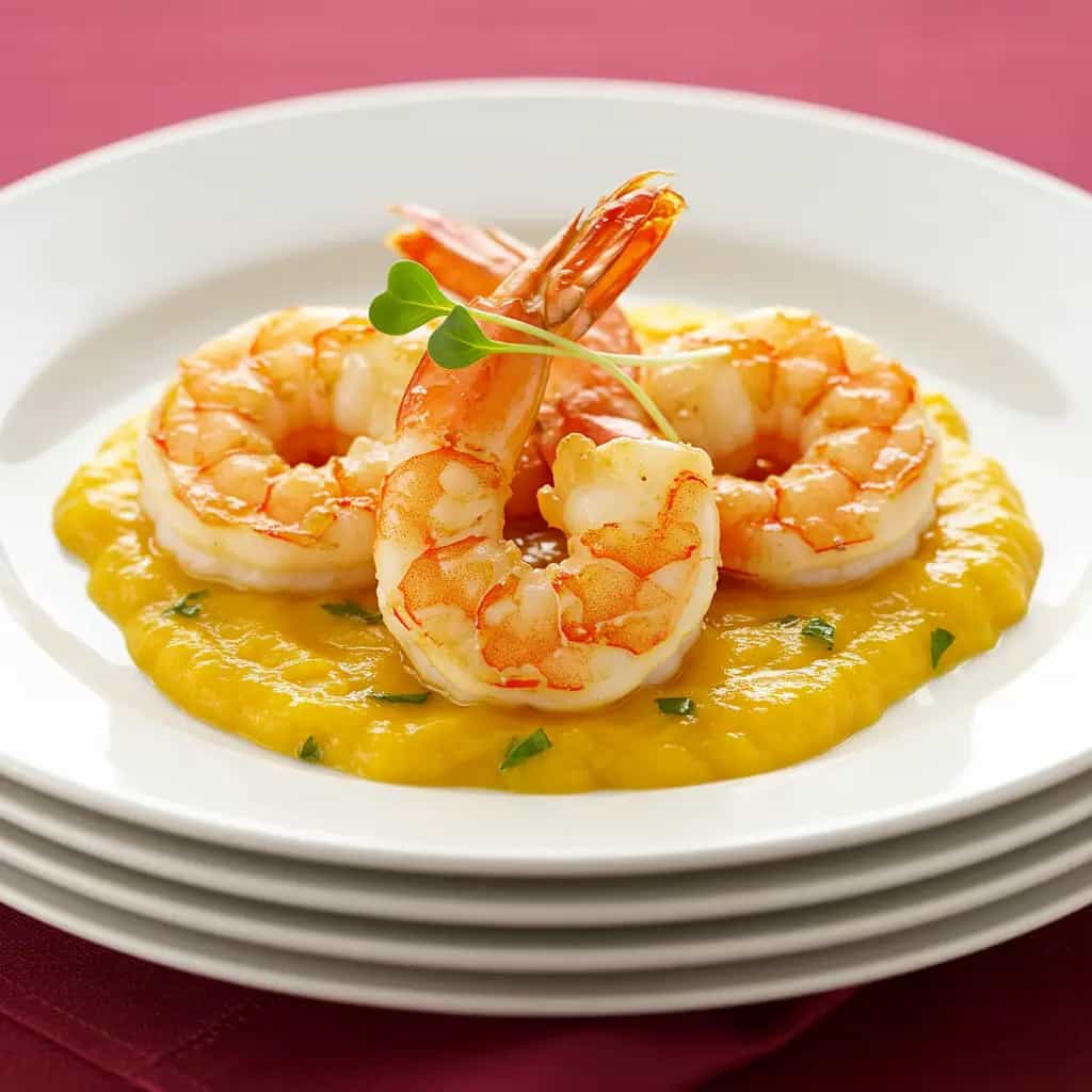 Camarões com Manga e Molho de Damasco