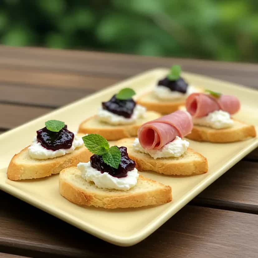 Foto deliciosa de Canapés de Tender com Cream Cheese pronta para servir - Salgadinhos