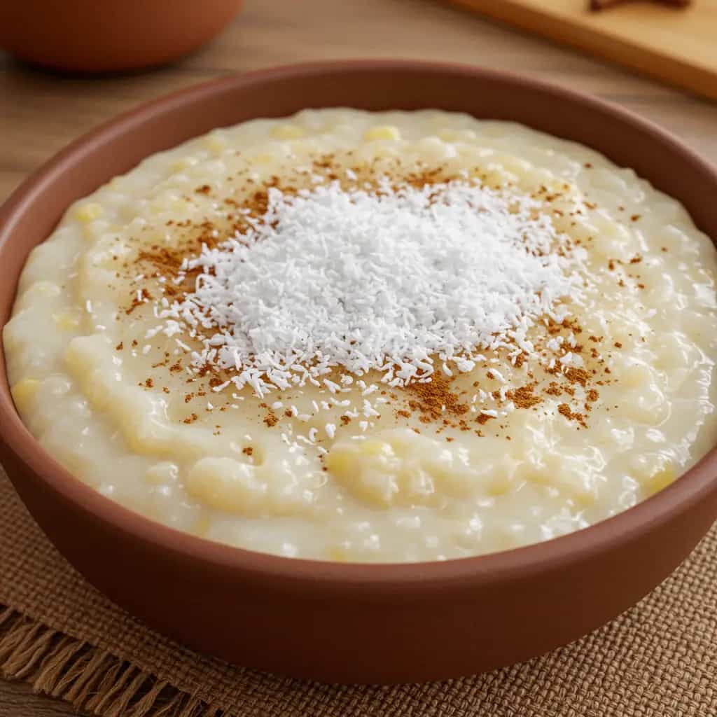 Canjica branca cremosa (Mungunzá)