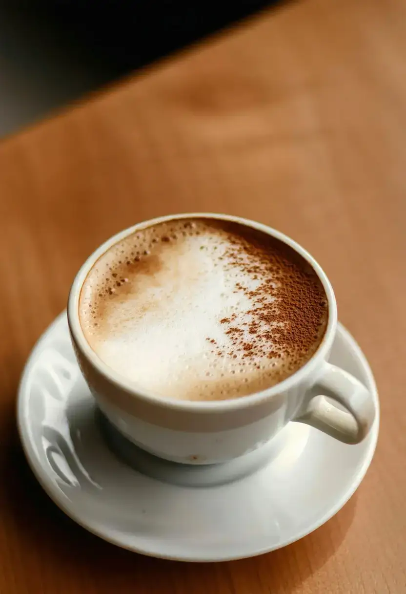 Foto deliciosa de Cappuccino com Leite Vaporizado pronta para servir - Bebidas Quentes