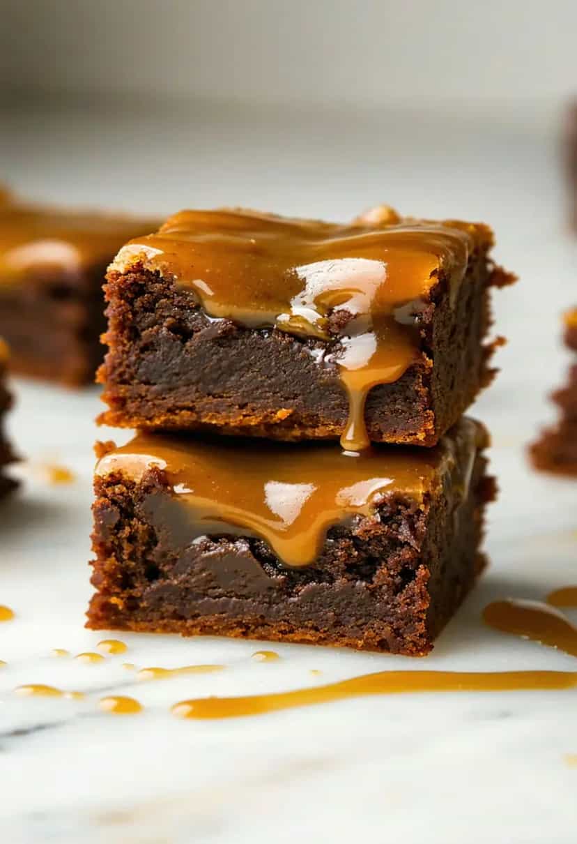 Foto deliciosa de Brownies de Caramelo pronta para servir - Brownies & Cookies