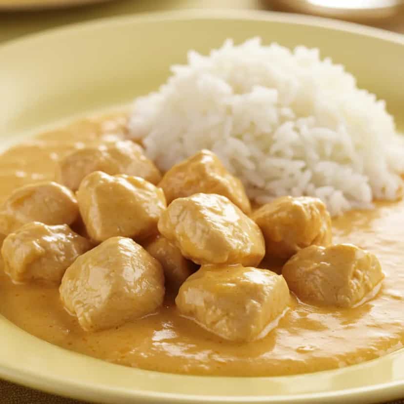 Foto deliciosa de Caril Cremoso de Frango com Leite de Coco pronta para servir - Carnes & Frango