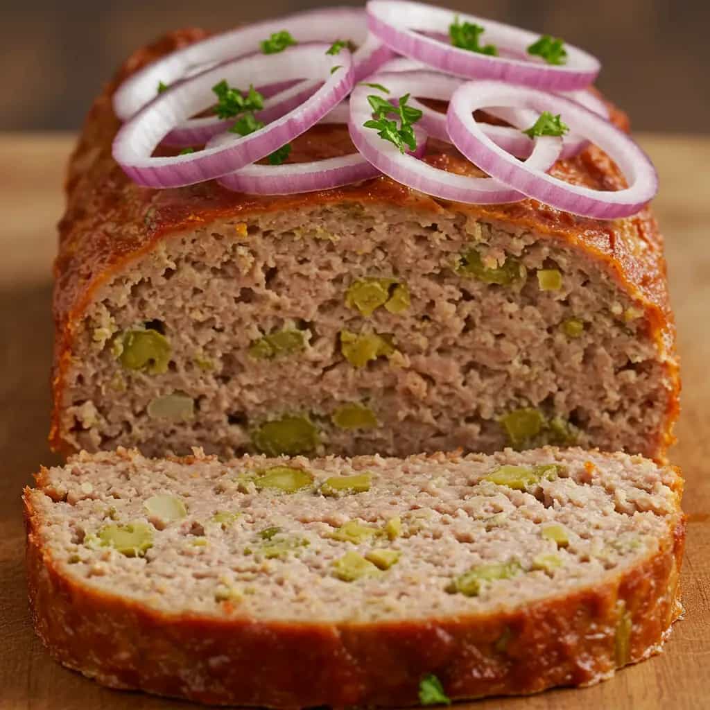 Carne Moída Assada com Azeitona e Cebola Roxa