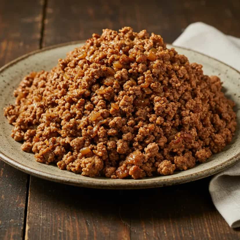 Foto deliciosa de Carne Moída com Canela e Pimenta-do-Reino pronta para servir - Carnes & Frango