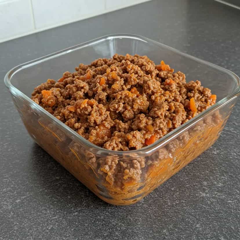 Foto deliciosa de Carne Moída com Molho de Tomate Caseiro pronta para servir - Carnes & Frango