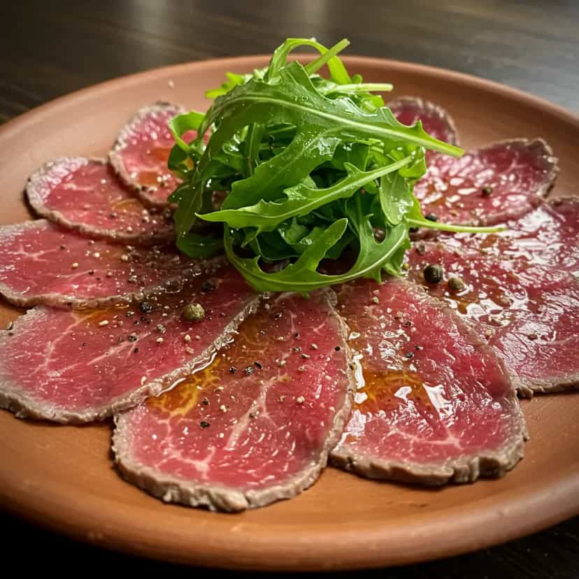 Foto deliciosa de Carpaccio de Filé Mignon: receita sofisticada e rápida pronta para servir - Outras Receitas