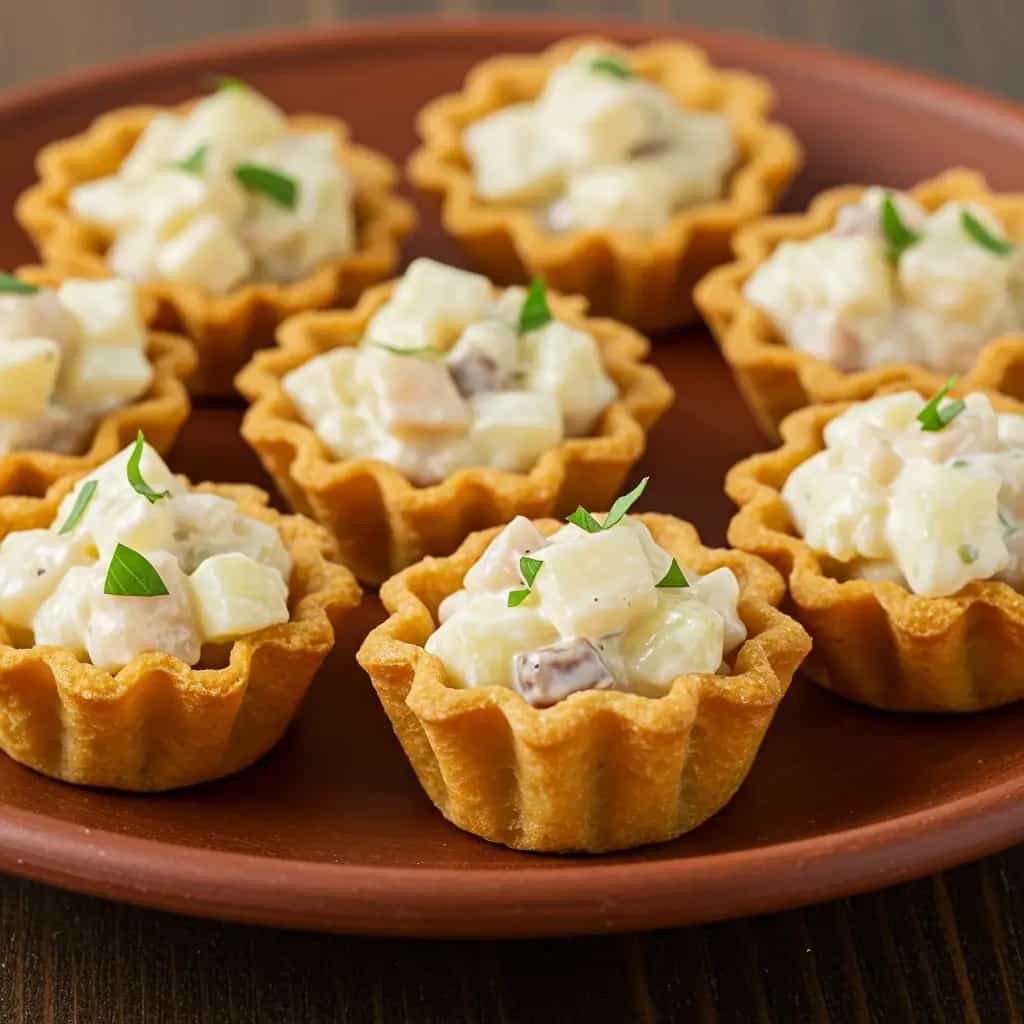 Cestinhas Crocantes com Salpicão de Frango Defumado