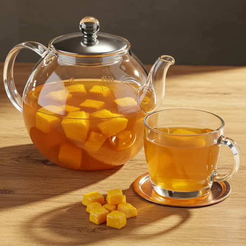 Foto deliciosa de Chá Detox de Abacaxi, Gengibre e Carqueja pronta para servir - Sucos & Smoothies