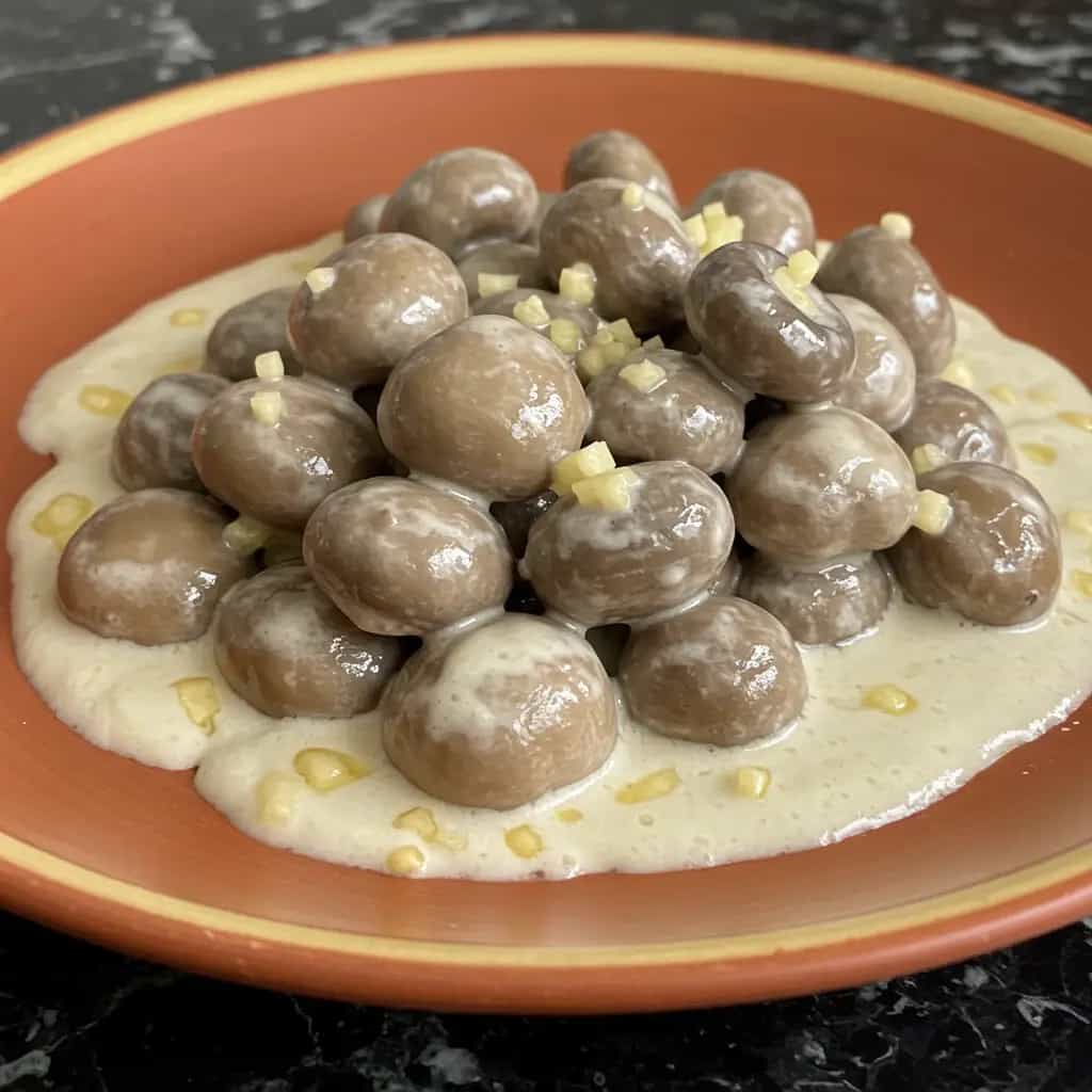 Champignon Salteado com Molho de Alho e Iogurte